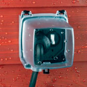 Intermatic WP1250C 2 Gang 4-3/4" Deep w/GFCI, Duplex,Toggle/Rnd (WP217) Inserts Flexi Guard