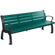 Global Industrial Heritage 6' Recycled Plastic Bench, Green Bench/Black Frame