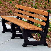 Frog Furnishings Recycled Plastic 4 ft. Brooklyn Bench, Cedar Bench/Black Frame