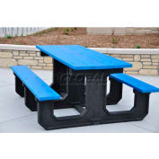 Frog Furnishings Recycled Plastic 8 ft. Park Place Picnic Table, Blue