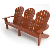 Frog Furnishings Grand Isle 3-Seat Adirondack Chair, Brown