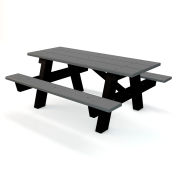 Global Industrial™ 6 ft. Recycled Plastic A-Frame Rectangular Picnic Table - Gray