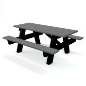 Global Industrial™ 6' A Frame Rectangular Picnic Table, Recycled Plastic, Gray