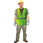 Enguard Class 2 Flame Retardant Safety Vest Touch Fastener Closure 5 PKTS Polyester Mesh Lime 2XL