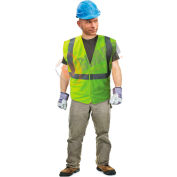 Enguard Class 2 Safety Vest with Touch Fastener Closure, No Pockets, Polyester Fabric, Lime, XL