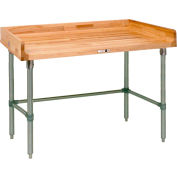 John Boos DNB01 Maple Top Prep Table - Galvanized Legs and Bracing 48"W x 24"D