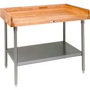 John Boos DSS03 Maple Top Prep Table - Stainless Steel Legs and Shelf 72"W x 24"D