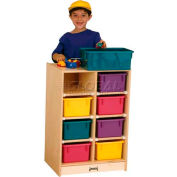 Jonti-Craft® 8 Tray Mobile Cubbie w/Colored Trays, 20"W x 15"D x 29-1/2"H, Birch Plywood