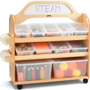 Jonti-Craft® STEAM Wooden Multimedia Cart with Tubs and Lids - 46.5"W x 20"D x 51.5"H
