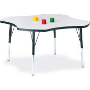 Berries® Four Leaf Activity Table, 48"W x 48"L x 15" To 24"H, Classic Gray