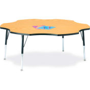 Berries® Six Leaf Activity Table, 60"W x 60"L x 24-31"H, Classic Oak