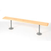 Global Industrial Locker Bench Hardwood Top w/Steel Tube Pedestals, Bolt Down, 48 x 9-1/2 x 17