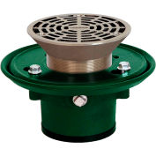 Josam 30003-6A-Z 3" No-Hub Floor Drain Body w/6" Round Nikaloy Strainer