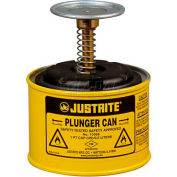 Justrite Plunger Can, 1-Pint, Yellow, 10018