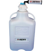 Justrite 12803 VaporTrap™ Carboy With Filter Kit, HDPE, 20-Liter, 6 Ports