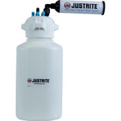Justrite 12805 VaporTrap™ Carboy With Filter Kit, HDPE, 4-Liter, 7 Ports
