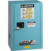Justrite 12 Gal.1 Door, Self-Close, Acid Corrosive Cabinet w/Painted Bottom, 23-1/4"Wx18"Dx35"H,Blue