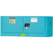 Justrite 12 Gallon 2 Door, Manual, Piggyback, Acid Cabinet, 43"W x 18"D x 18"H, Blue