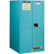 Justrite 60 Gallon 2 Door, Self-Close, Acid Cabinet, 34"W x 34"D x 65"H, Blue
