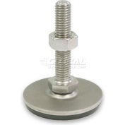 Leveling Foot W/Plastic Cap, 3/4-10 x 3.93" Stud, 3.15" Base Dia, 4.85"H, 3370 Lbs. Cap, 304 SS