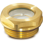 Brass Fluid Level Sight w/ ESG Glass w/ Reflector - M16 x 1.5 Thread - J.W. Winco 160FMN6/A
