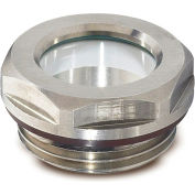 Stainless Fluid Level Sight w/ ESG Glass w/o Reflector - M16 x 1.5 Thread - J.W. Winco 160FREA/B