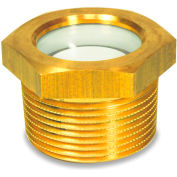 Brass Fluid Level Sight Glass w/o Reflector - 1" NPT Thread - J.W. Winco 1PTK8