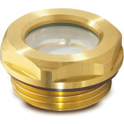 Brass Fluid Level Sight Glass w/ Reflector - G 3/4" Pipe Thread - J.W. Winco 75GOD4/A