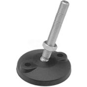 Leveling Mount w/ Lag Bolt Holes, 1/2-13 x 4" Stud, 1.97" Base Dia, 5.375"H, 4000 lbs Load Cap - USA