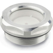 Aluminum Fluid Level Sight w/ ESG Glass w/ Reflector - G 1/2" Pipe Thread - J.W. Winco R22/A