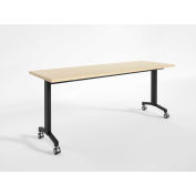 RightAngle Flip Training Table w/ Casters 30" x 72", Hardrock Maple w/Black Base - R-Style Series