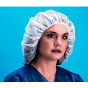 Lightweight Polypropylene Bouffant Cap, 100% Latex Free, Red 21", 100/Bag
