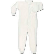 HD Polypropylene Coverall, Elastic Wrists & Ankles, Zipper Front, Single Collar, White, 4XL, 25/CS