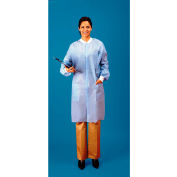 SMS Lab Coat, 3 Pockets, Knit Wrists, Snap Front, Knit Collar, White, SM 30/Case