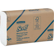 Scott® Essential Multi-Fold Towels, 8" x 9.4", White, 250 Towels/Pack, 16 Packs/Case