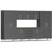 Ulti-MATE Garage 2 Series 9-Piece Cabinet Set 142" x 21" x 80" Gray