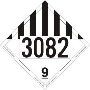 LabelMaster® ZEZ19-82 Miscellaneous Dangerous Goods Placard, UN 3082, Removable Vinyl, 25/Pack