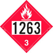 LabelMaster® ZEZ21263 Flammable Liquid Placard, UN 1263, Removable Vinyl, 25/Pack