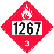 LabelMaster® ZRV21267 Flammable Liquid Placard, UN 1267, Rigid Vinyl, 25/Pack