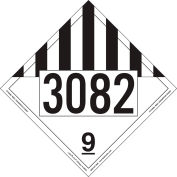 LabelMaster® ZT193082 Miscellaneous Dangerous Goods Placard, UN 3082, Tagboard, 25/Pack