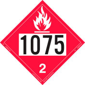 LabelMaster® ZT8-1075 Flammable Gas Placard, UN 1075, Tagboard, 25/Pack