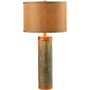 Kenroy Lighting, Mattias Table Lamp, 21036SL, Natural Slate W/Copper Finish Accents, Slate, 15"L