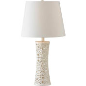Kenroy Lighting, Glover Table Lamp, 21056WH, Gloss White Ceramic Finish, Ceramic, 14"L