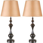 Kenroy Lighting, Stratton II 2-Pack Table Lamp, 32200ORB, Oil Rubbed Bronze Finish, Metal, 13"L