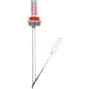 Tank Liquid Level Gauge, Aluminum Bushing, Galvanized Rod, HDPE Float, 2" Fitting, 24" Depth