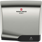 World Dryer SLIMdri Automatic Hand Dryer, ADA Compliant, Brushed Chrome Aluminum, 120-240V