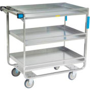 Lakeside® 730 Guard Rail Stainless 3 Shelf Cart 38 x 22 x 37 700 Lb Cap