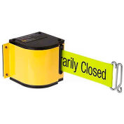 Lavi Industries Yellow Quick Mount Barricade, 18'L "Please Do Not Enter" Belt, Modified Mount