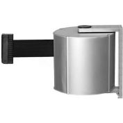 Lavi Industries JetTrac Wall Mount Retractable Belt Barrier, 65' Black Belt/Standard Hook