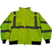 Petra Roc Waterproof Bomber Jacket W/Removable Fleece Liner, ANSI Class 3, Lime, 4XL